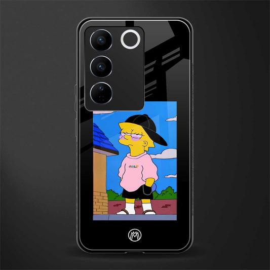 lisa simpson back phone cover | glass case for vivo v27 pro 5g