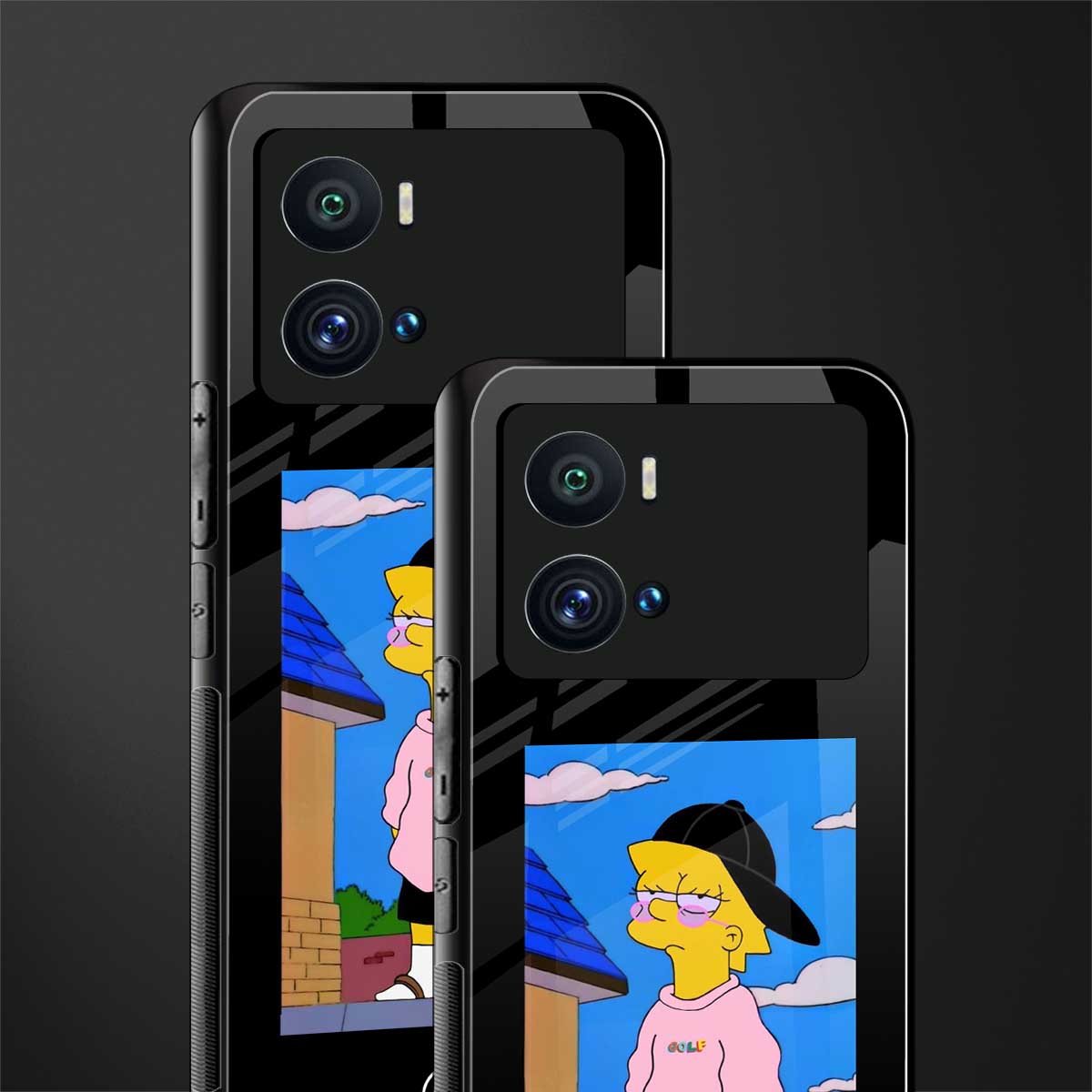 lisa simpson back phone cover | glass case for iQOO 9 Pro