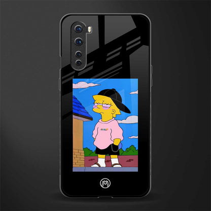lisa simpson glass case for oneplus nord ac2001 image