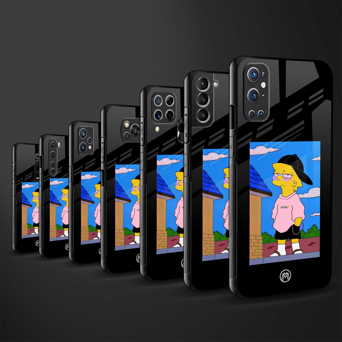 lisa simpson glass case for iphone 13 mini image-3