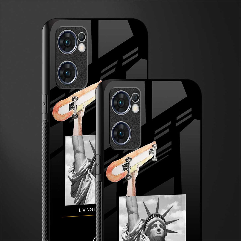 living in the city glass case for oppo reno7 5g image-2