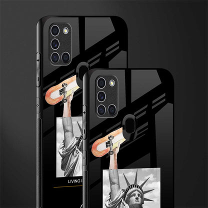 living in the city glass case for samsung galaxy a21s image-2