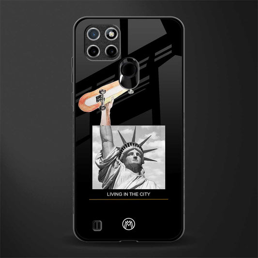 living in the city glass case for realme c21 image