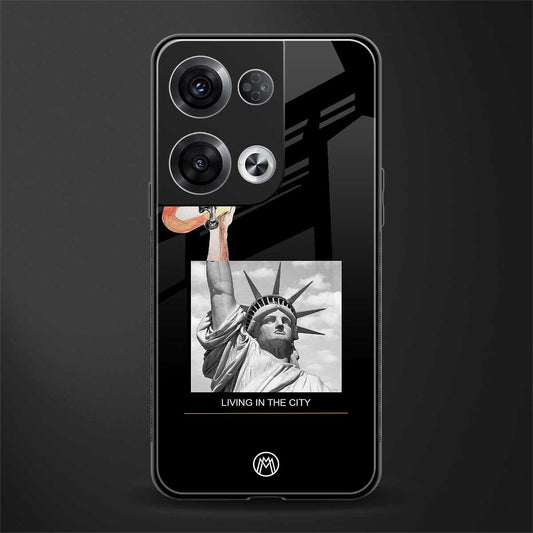 living in the city back phone cover | glass case for oppo reno 8