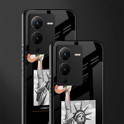 living in the city back phone cover | glass case for vivo v25 pro 5g