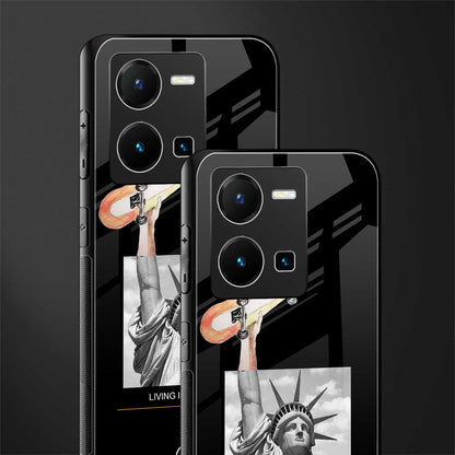 living in the city back phone cover | glass case for vivo y35 4g
