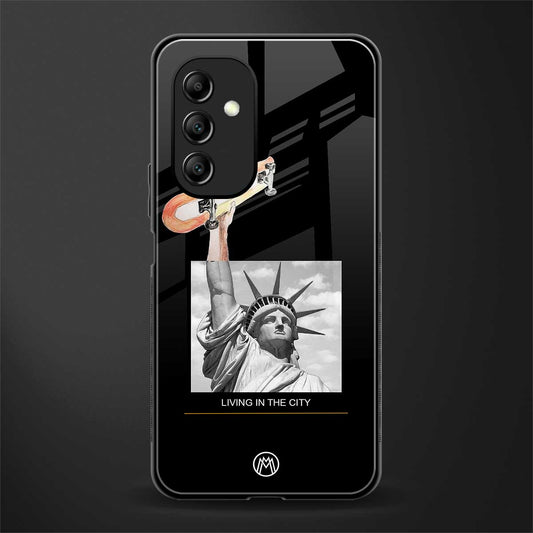 living in the city back phone cover | glass case for samsung galaxy a14 5g