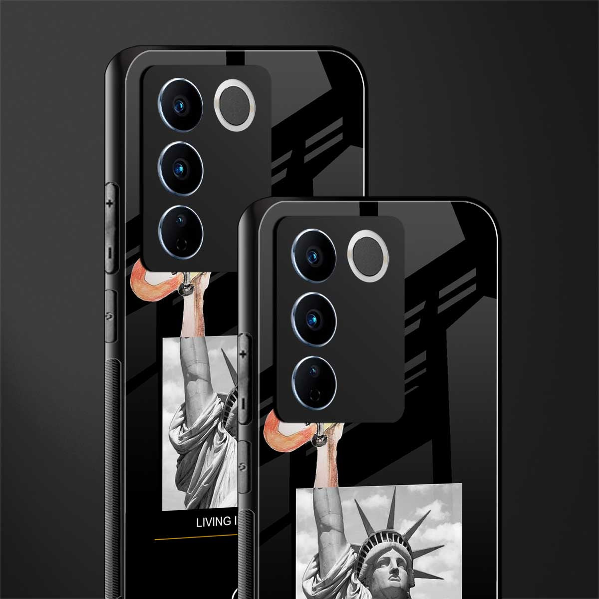 living in the city back phone cover | glass case for vivo v27 pro 5g