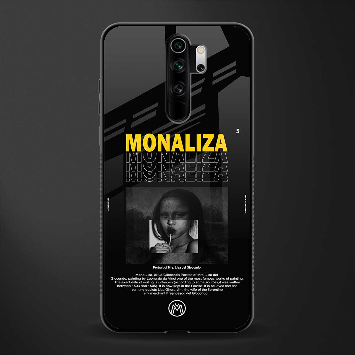 lollipop monaliza phone case | glass case for redmi note 8 pro