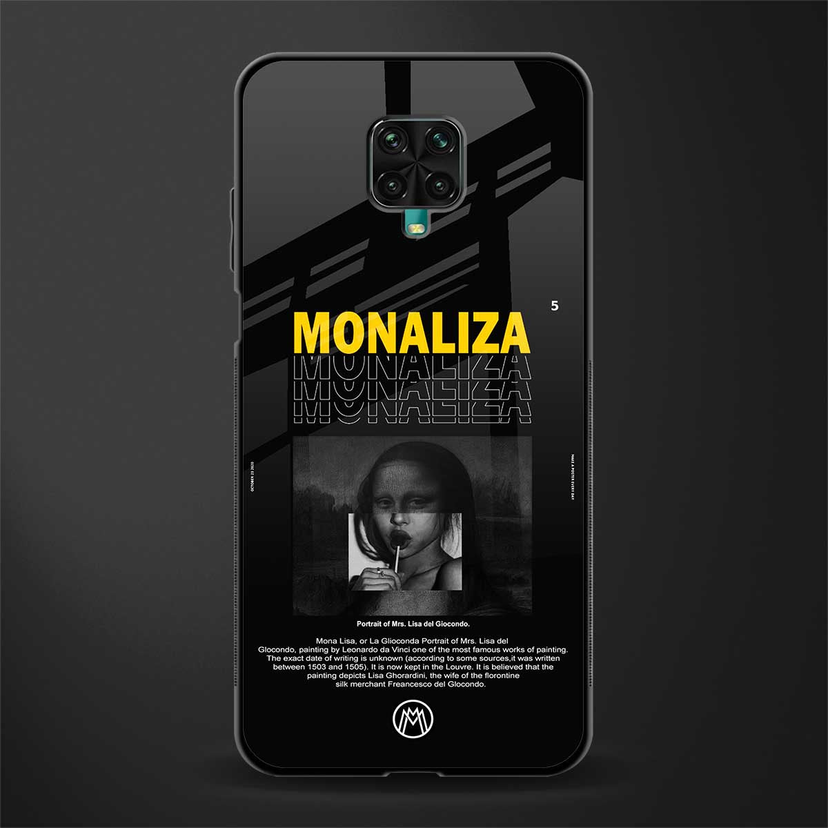 lollipop monaliza phone case | glass case for redmi note 9 pro max