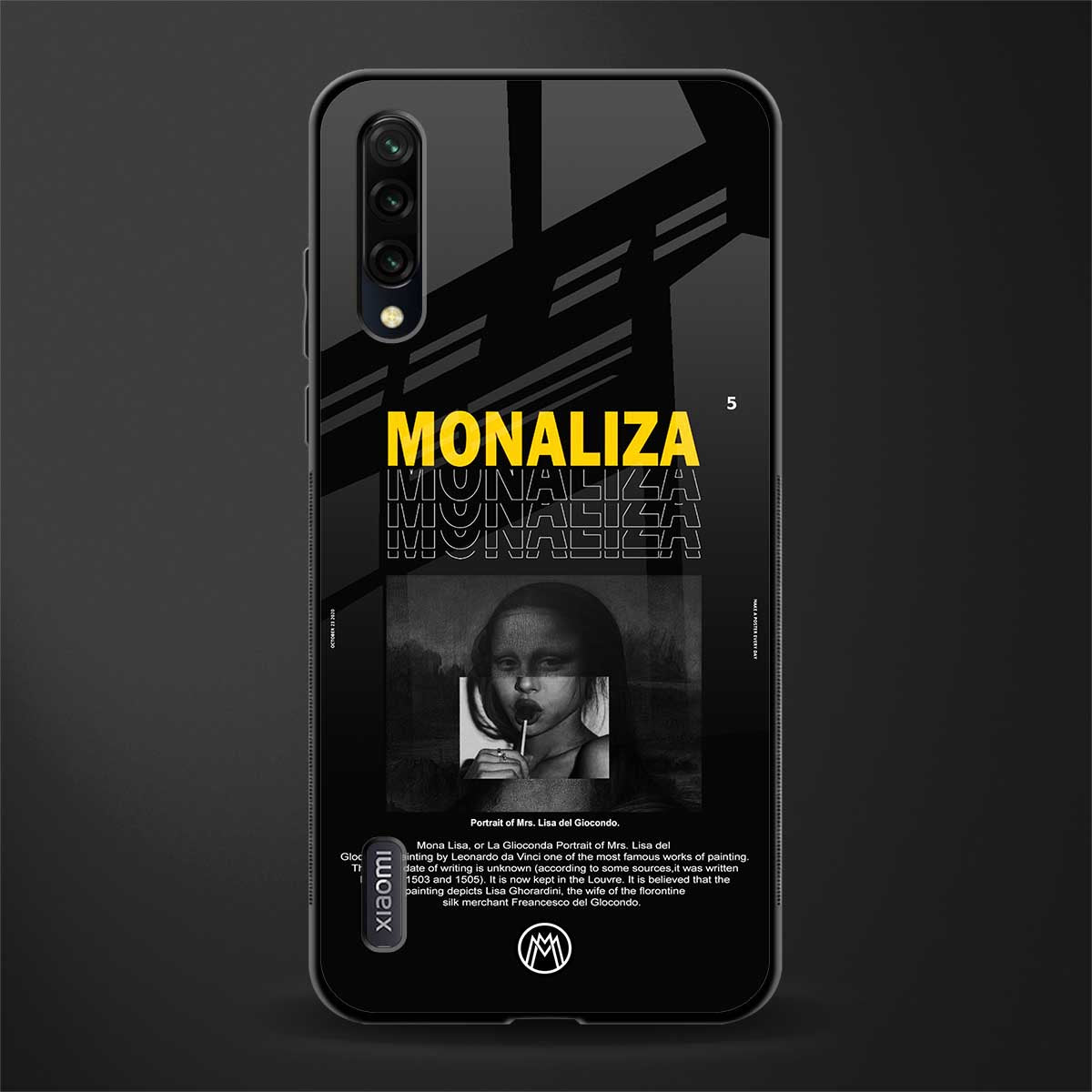 lollipop monaliza glass case for mi a3 redmi a3 image