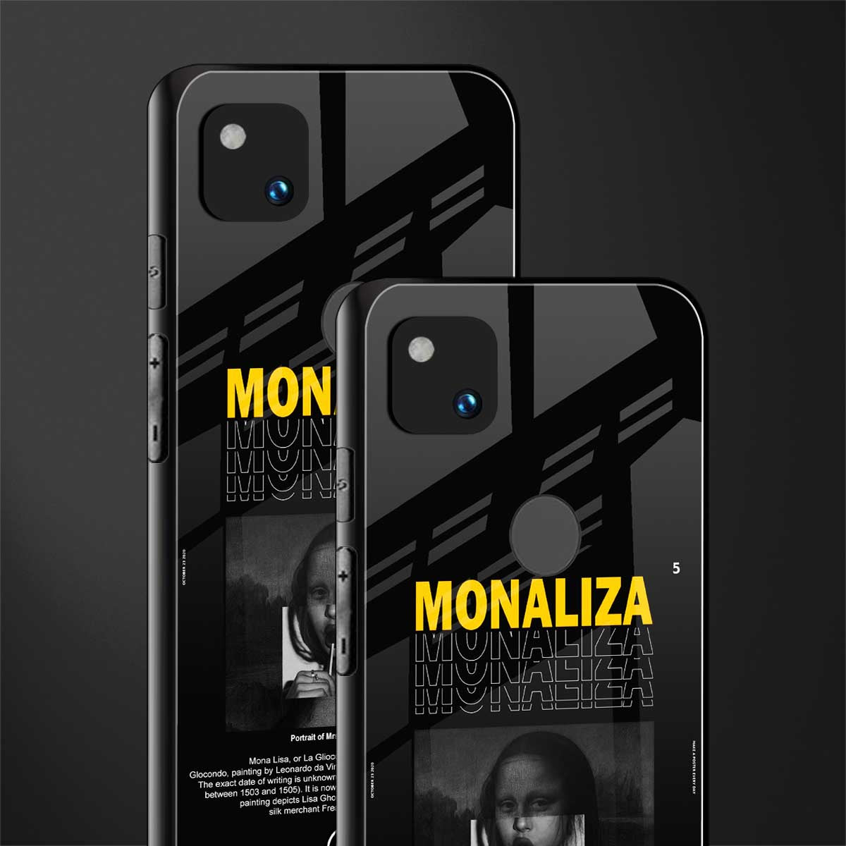 lollipop monaliza back phone cover | glass case for google pixel 4a 4g