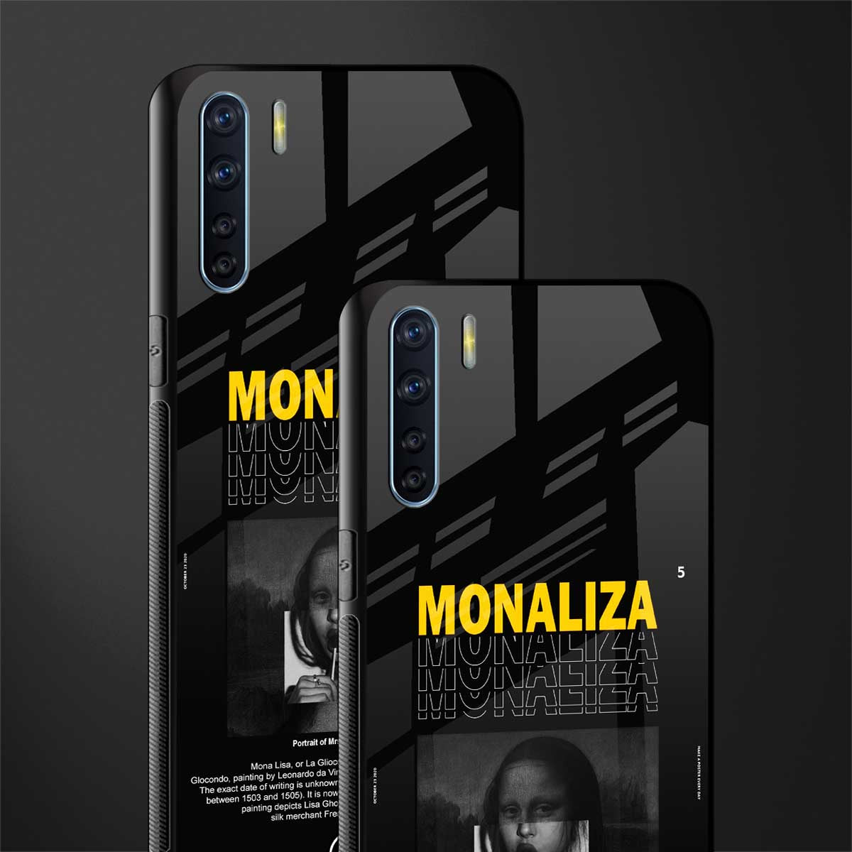 lollipop monaliza phone case | glass case for oppo f15