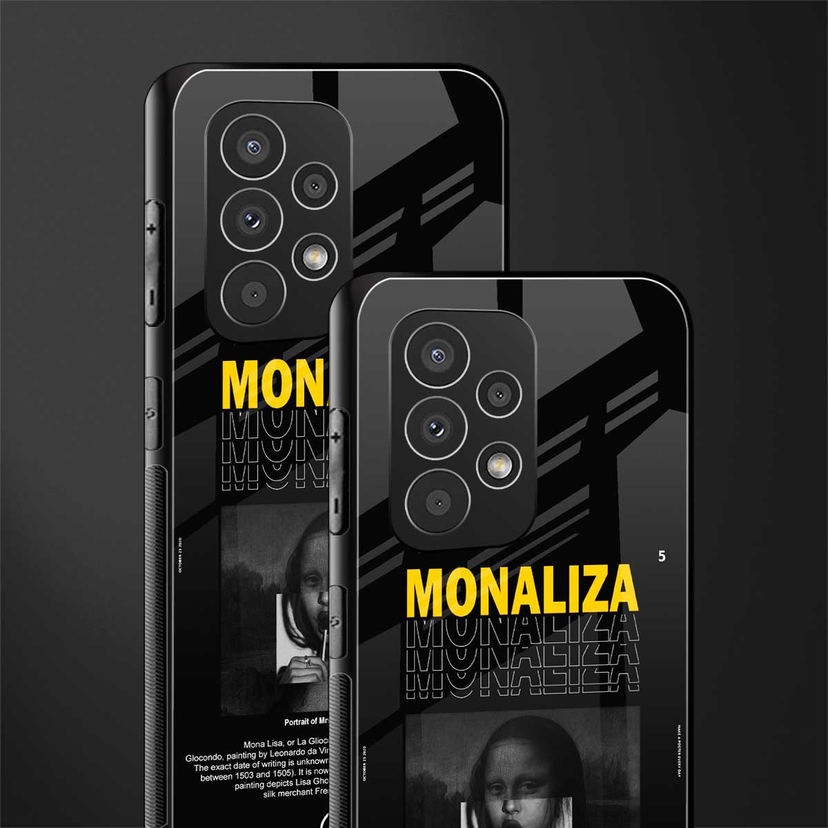 lollipop monaliza back phone cover | glass case for samsung galaxy a53 5g