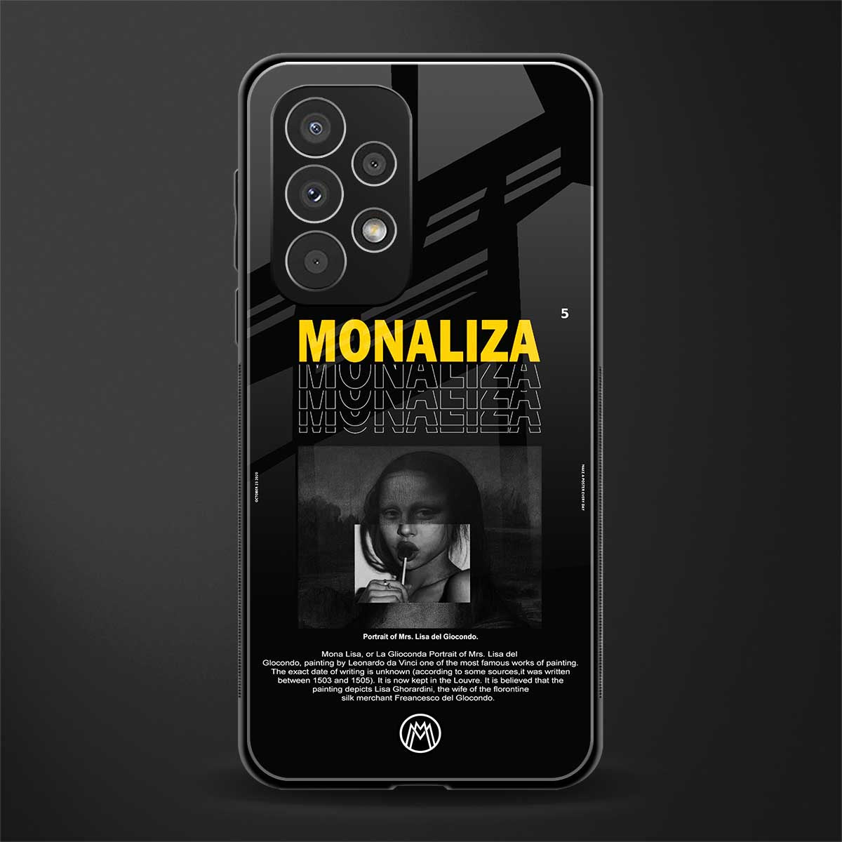 lollipop monaliza back phone cover | glass case for samsung galaxy a53 5g
