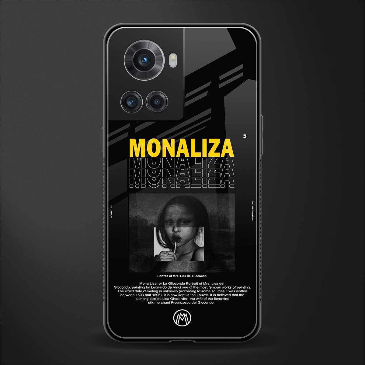 lollipop monaliza back phone cover | glass case for oneplus 10r 5g