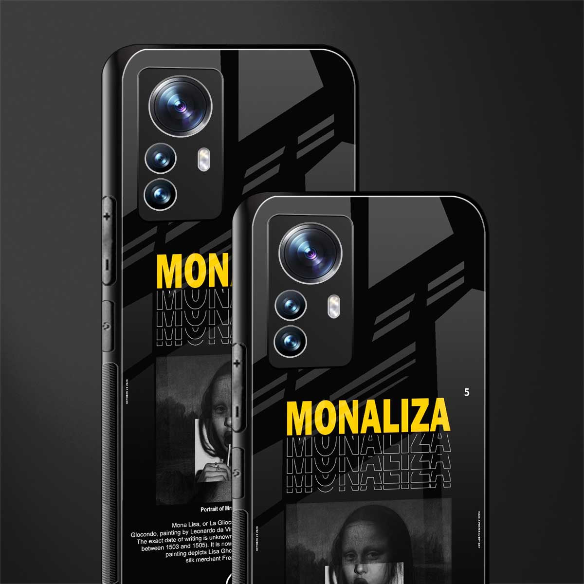 lollipop monaliza back phone cover | glass case for xiaomi 12 pro