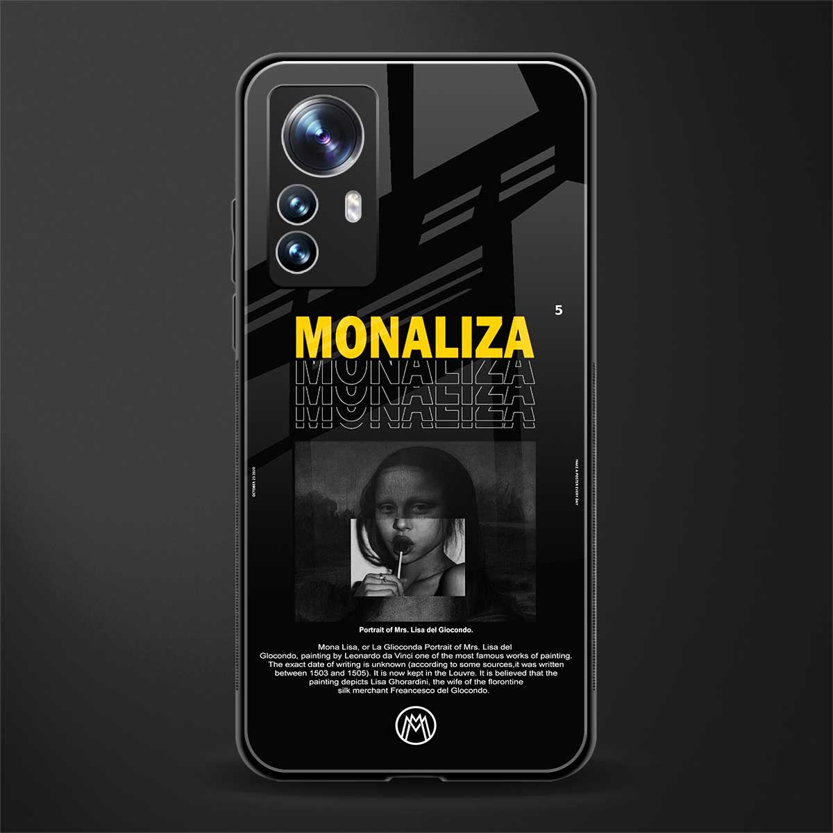 lollipop monaliza back phone cover | glass case for xiaomi 12 pro