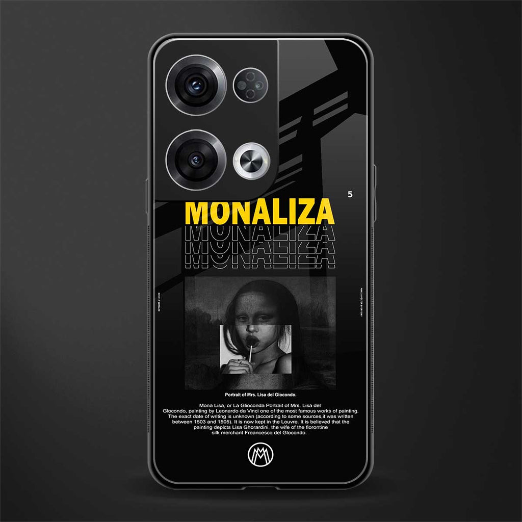 lollipop monaliza back phone cover | glass case for oppo reno 8