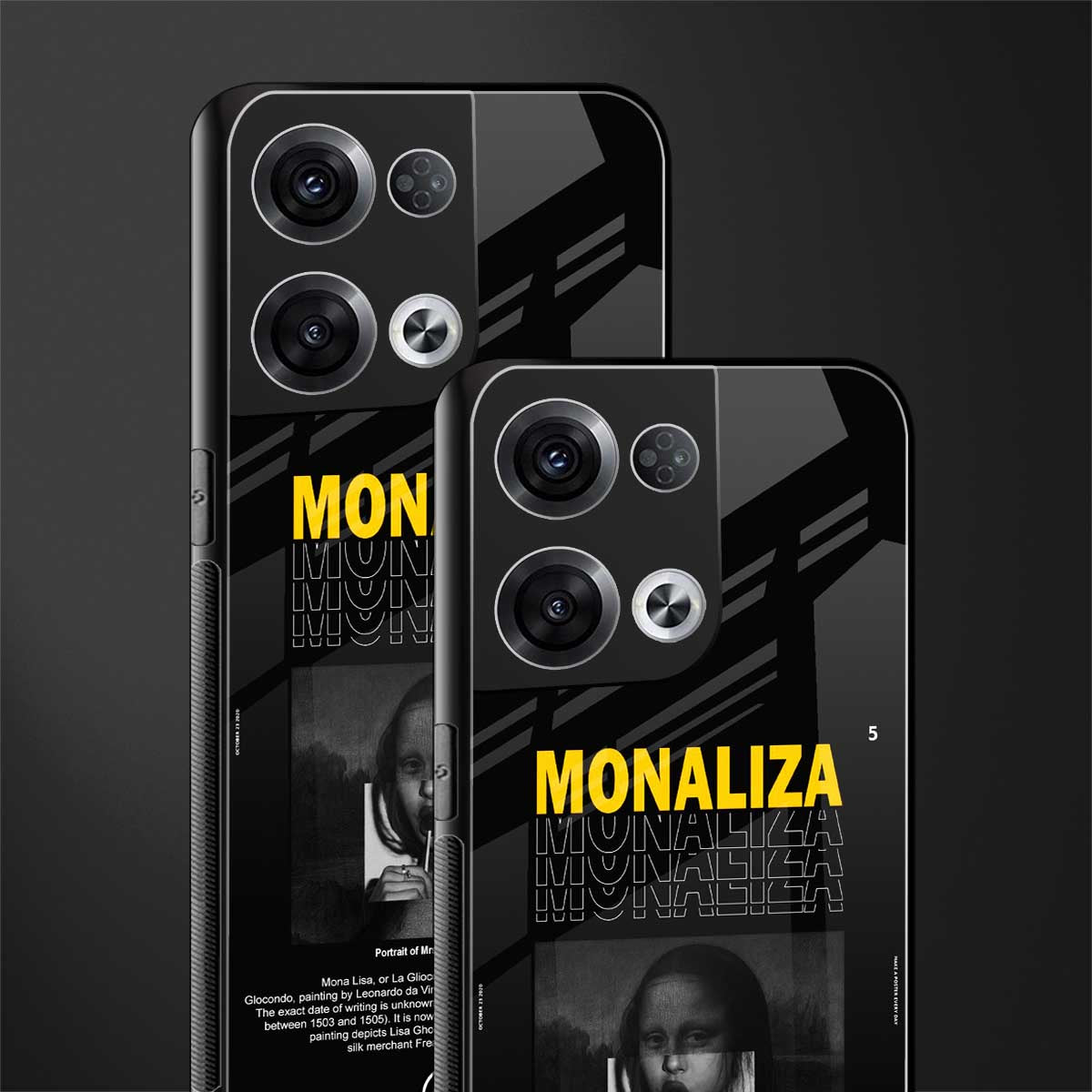 lollipop monaliza back phone cover | glass case for oppo reno 8 pro