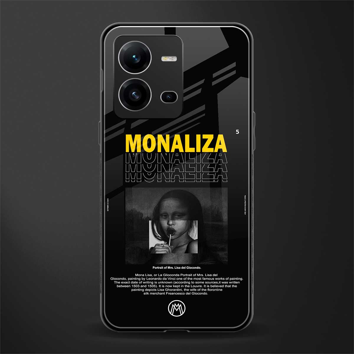 lollipop monaliza back phone cover | glass case for vivo v25-5g