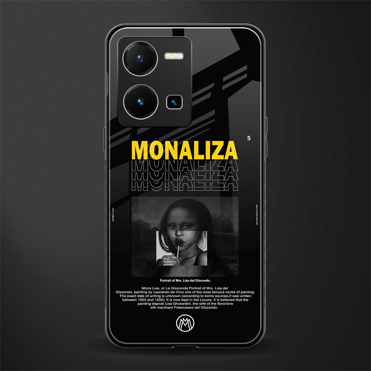 lollipop monaliza back phone cover | glass case for vivo y35 4g