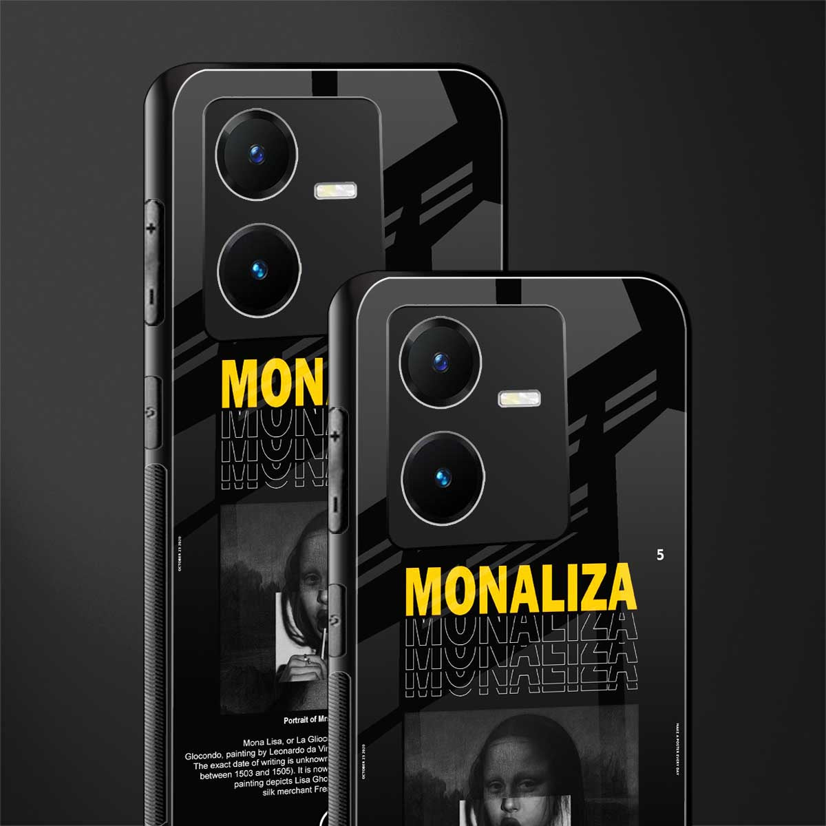 lollipop monaliza back phone cover | glass case for vivo y22