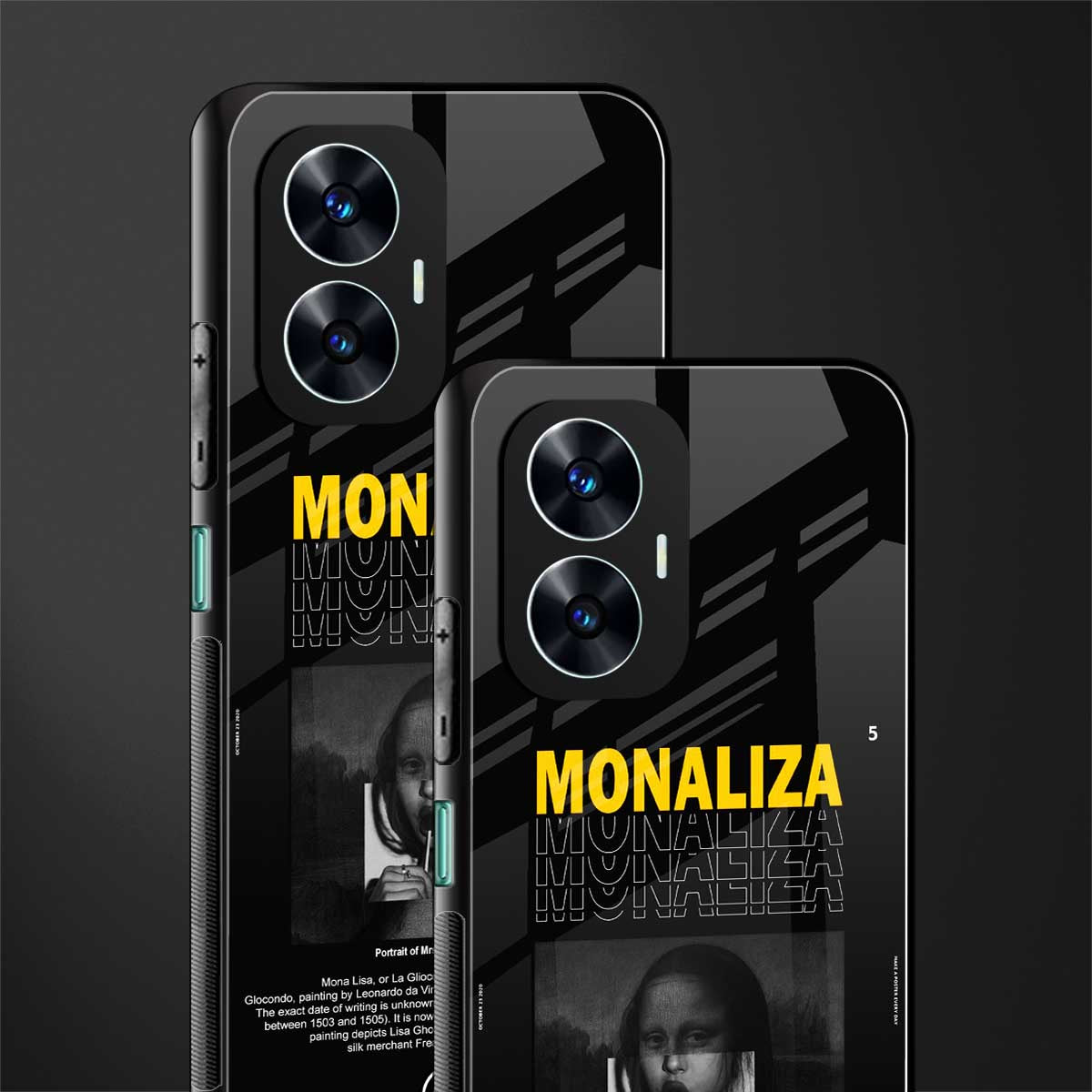 lollipop monaliza back phone cover | glass case for realme c55