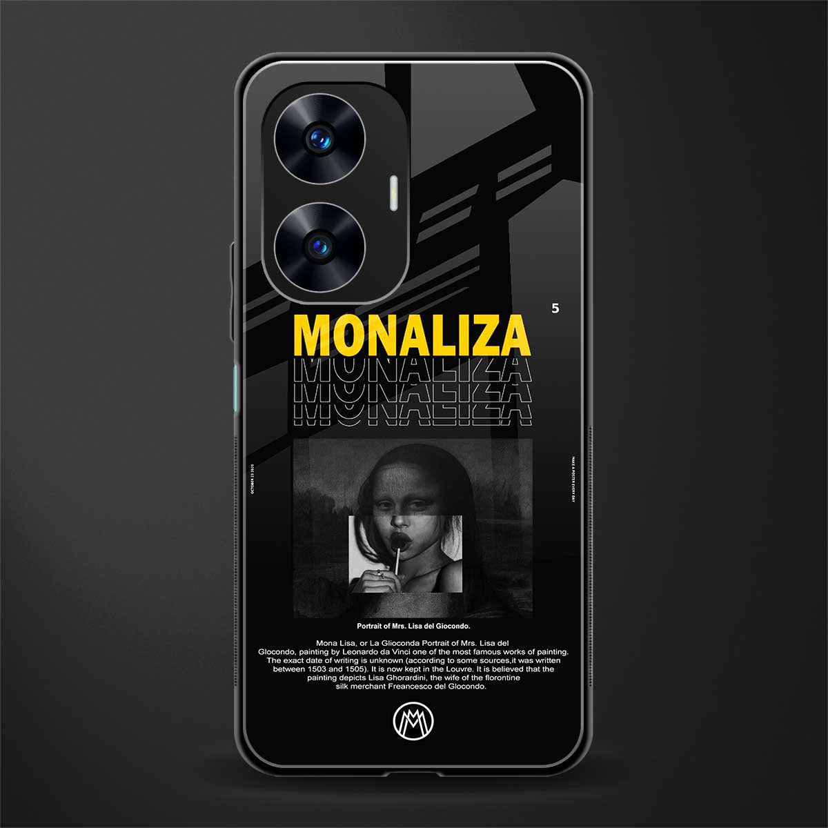 lollipop monaliza back phone cover | glass case for realme c55