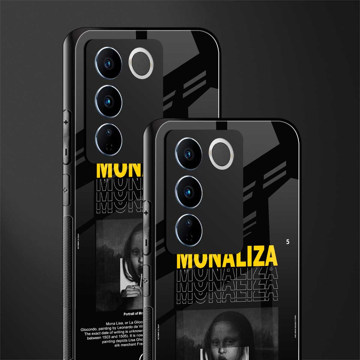 lollipop monaliza back phone cover | glass case for vivo v27 pro 5g