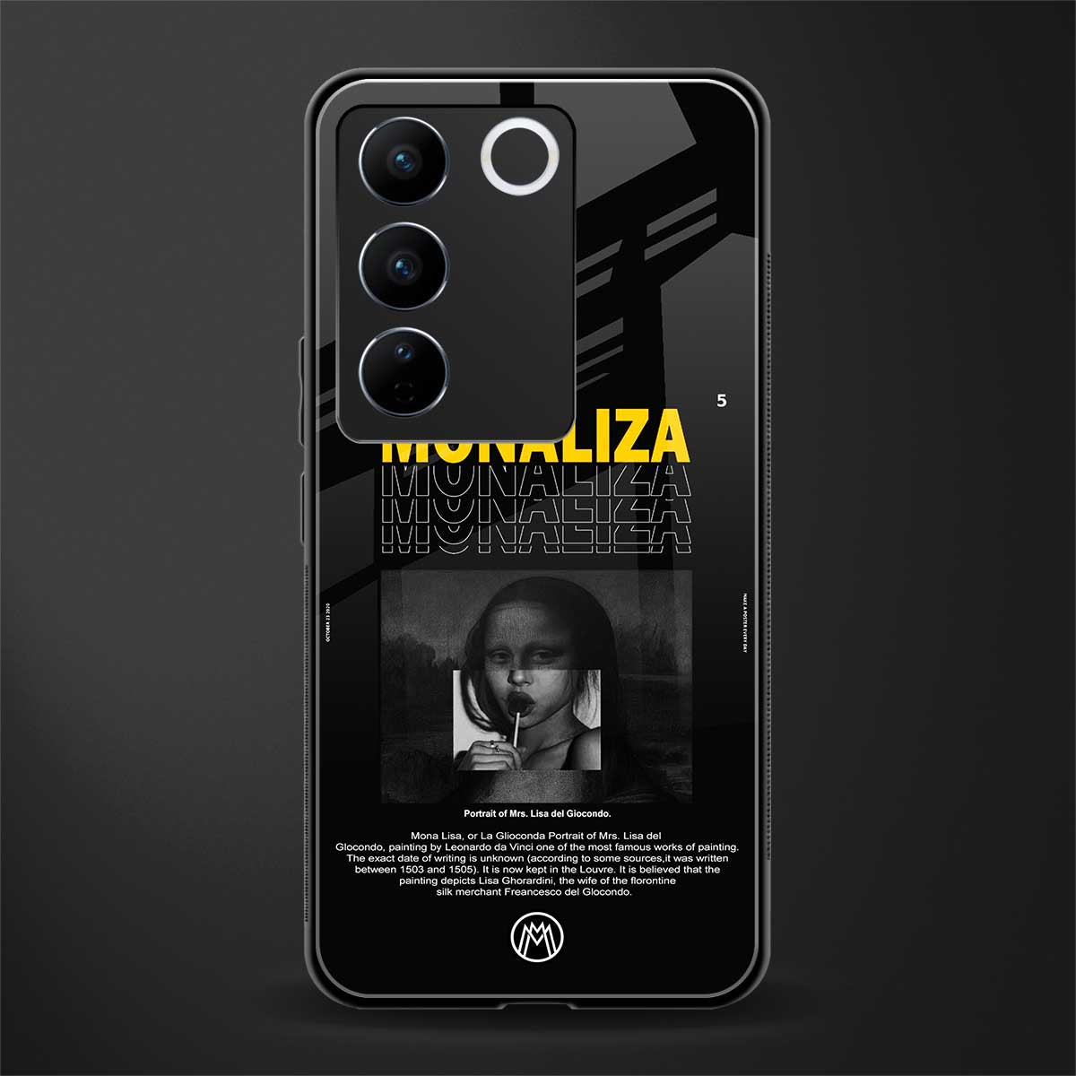 lollipop monaliza back phone cover | glass case for vivo v27 pro 5g