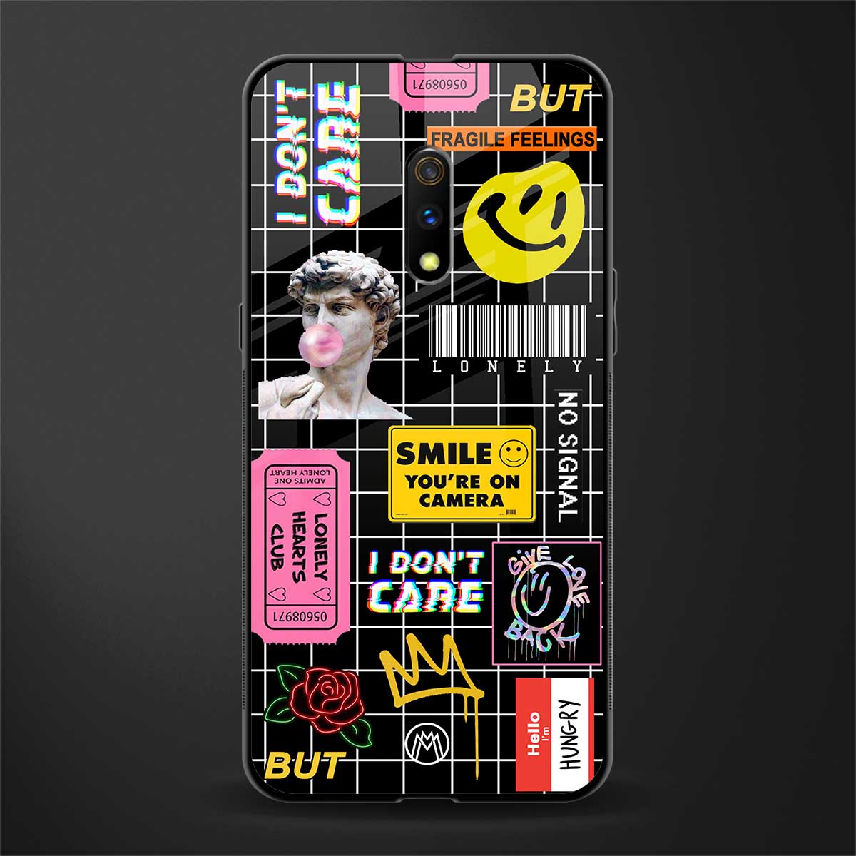 lonely hearts club black glass case for oppo k3 image