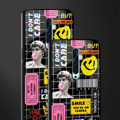lonely hearts club black glass case for oppo reno 2f image-2