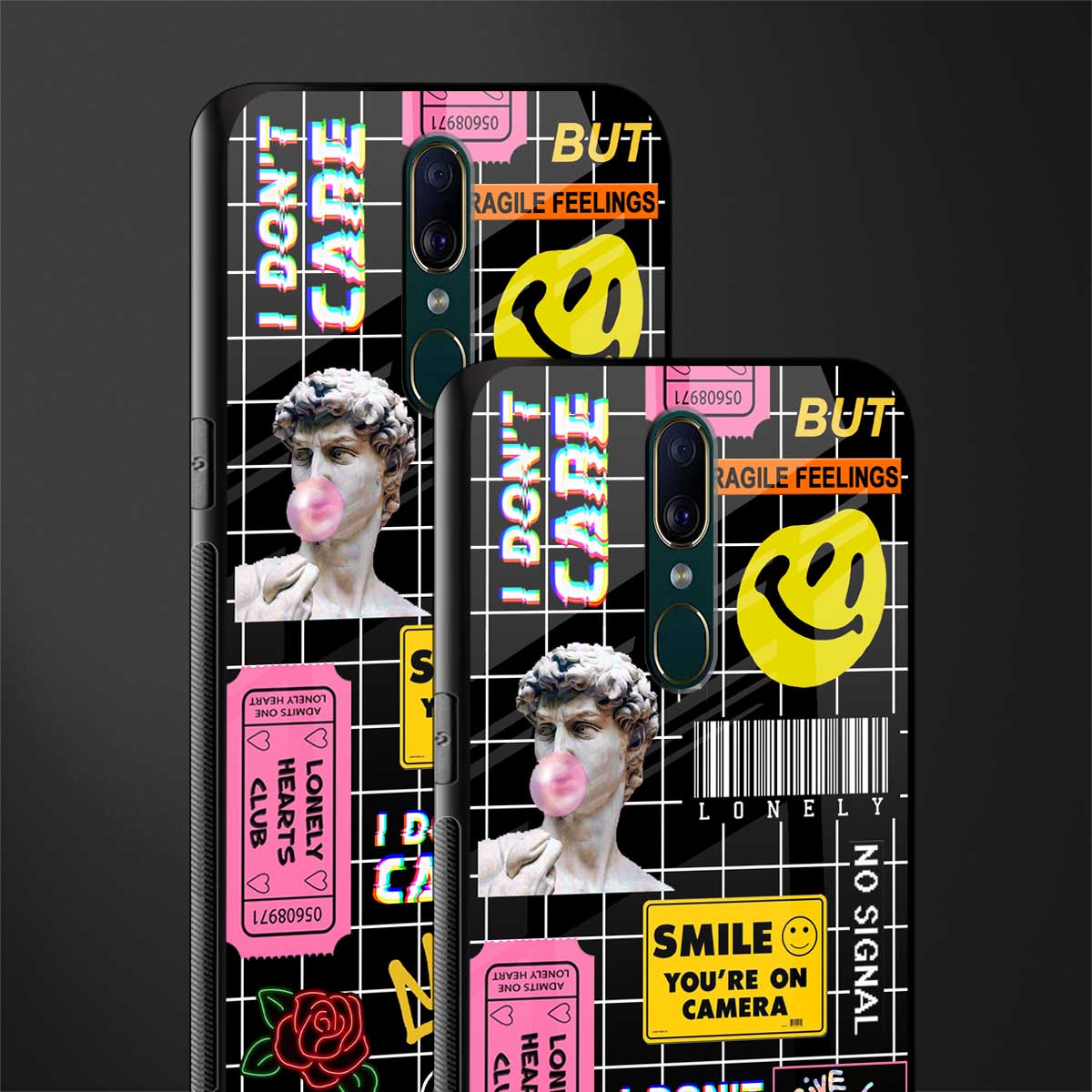 lonely hearts club black glass case for oppo f11 image-2