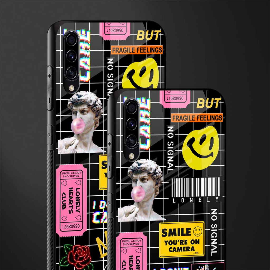 lonely hearts club black glass case for samsung galaxy a30s image-2