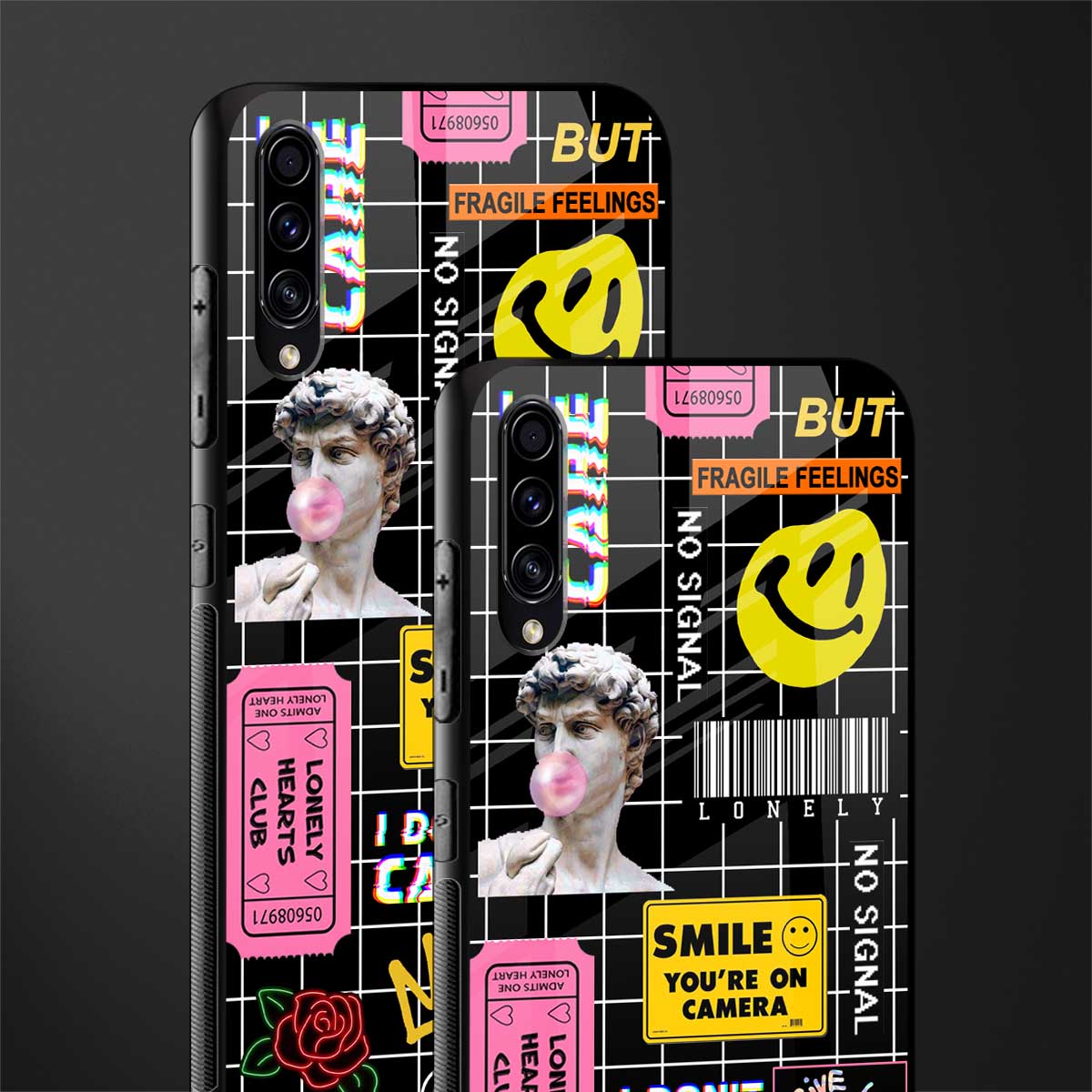 lonely hearts club black glass case for samsung galaxy a30s image-2