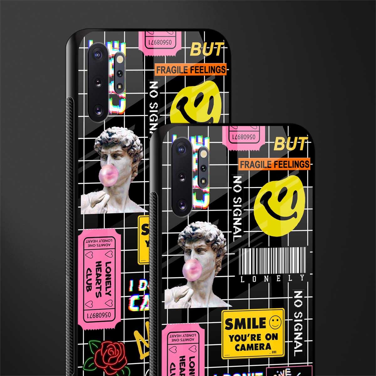 lonely hearts club black glass case for samsung galaxy note 10 plus image-2