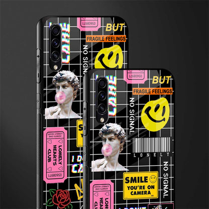 lonely hearts club black glass case for samsung galaxy a70 image-2