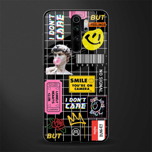 lonely hearts club black glass case for redmi note 8 pro image