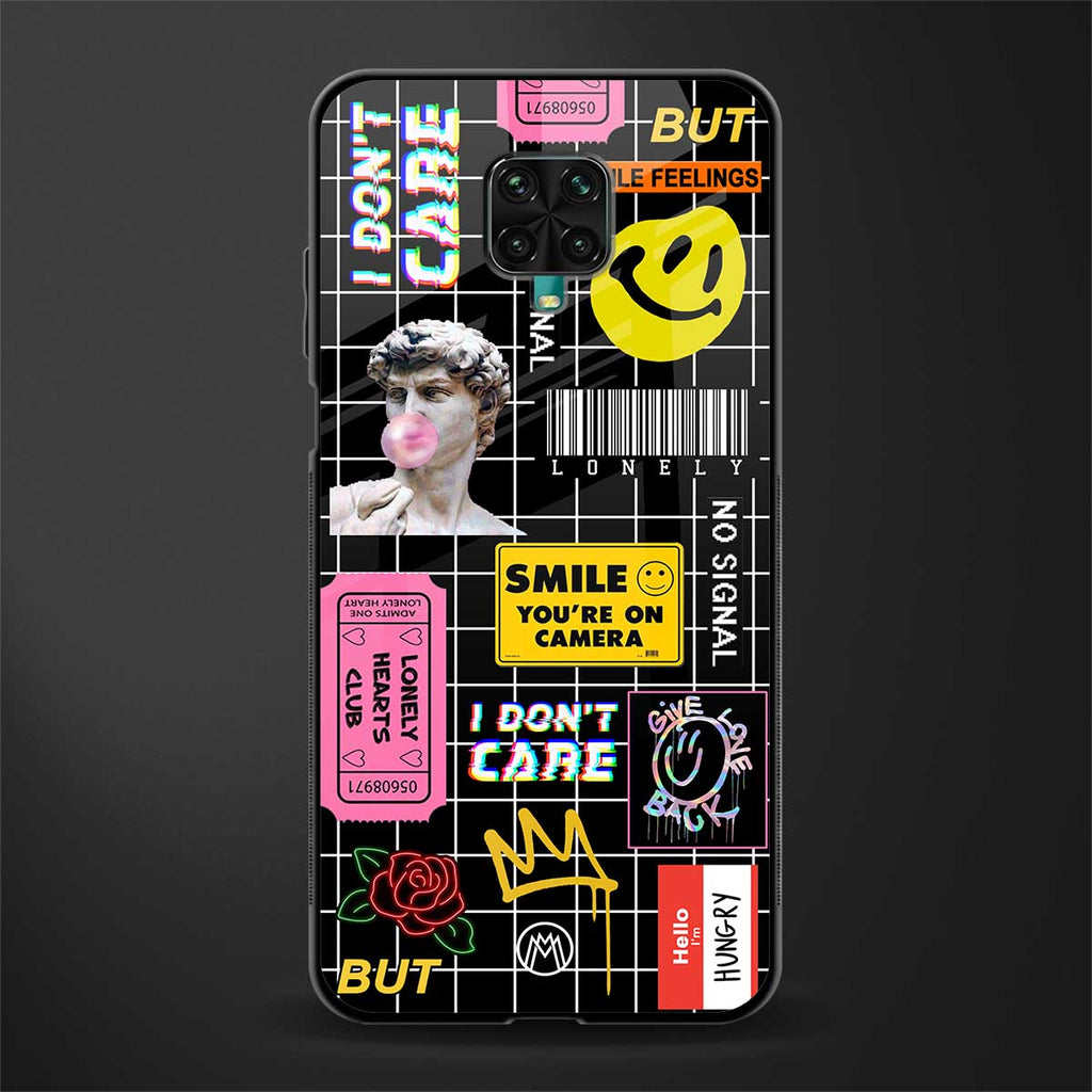 lonely hearts club black glass case for poco m2 pro image