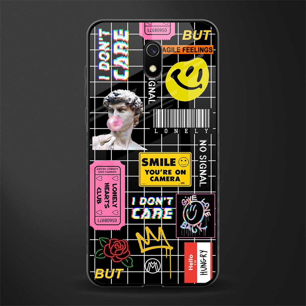lonely hearts club black glass case for redmi 8a image
