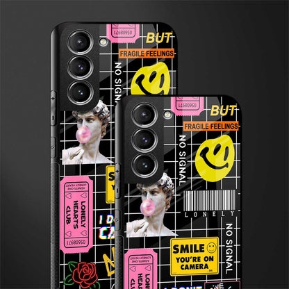 lonely hearts club black glass case for samsung galaxy s21 image-2