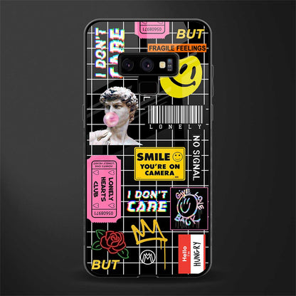 lonely hearts club black glass case for samsung galaxy note 9 image