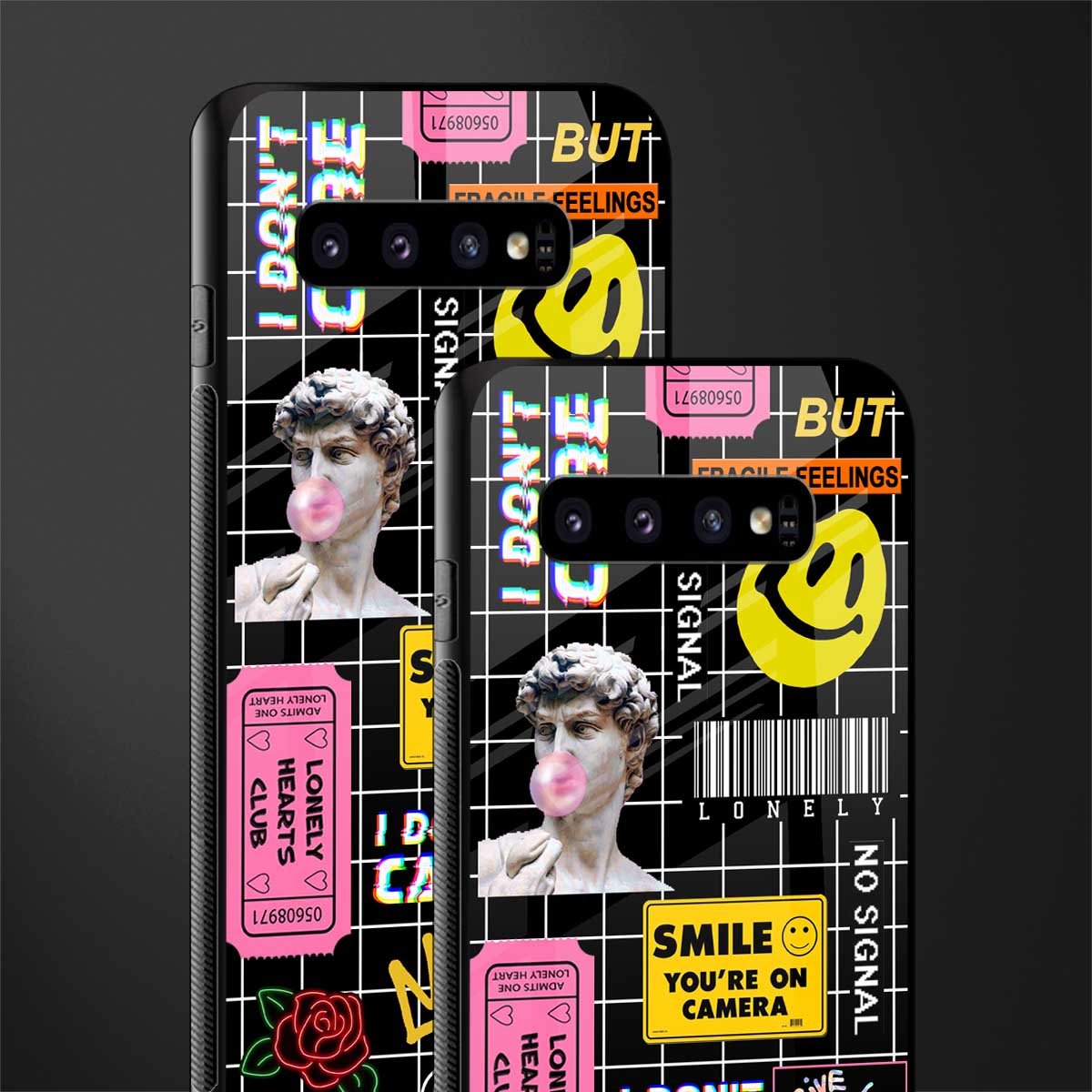 lonely hearts club black glass case for samsung galaxy s10 plus image-2