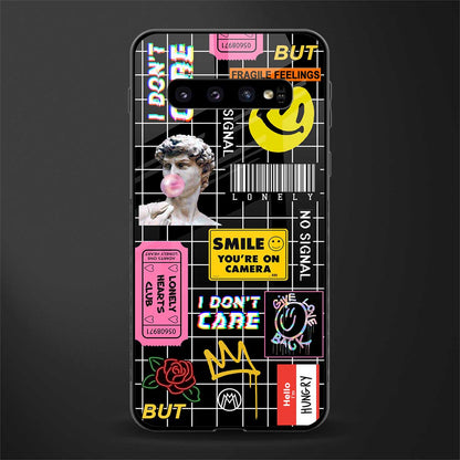 lonely hearts club black glass case for samsung galaxy s10 plus image