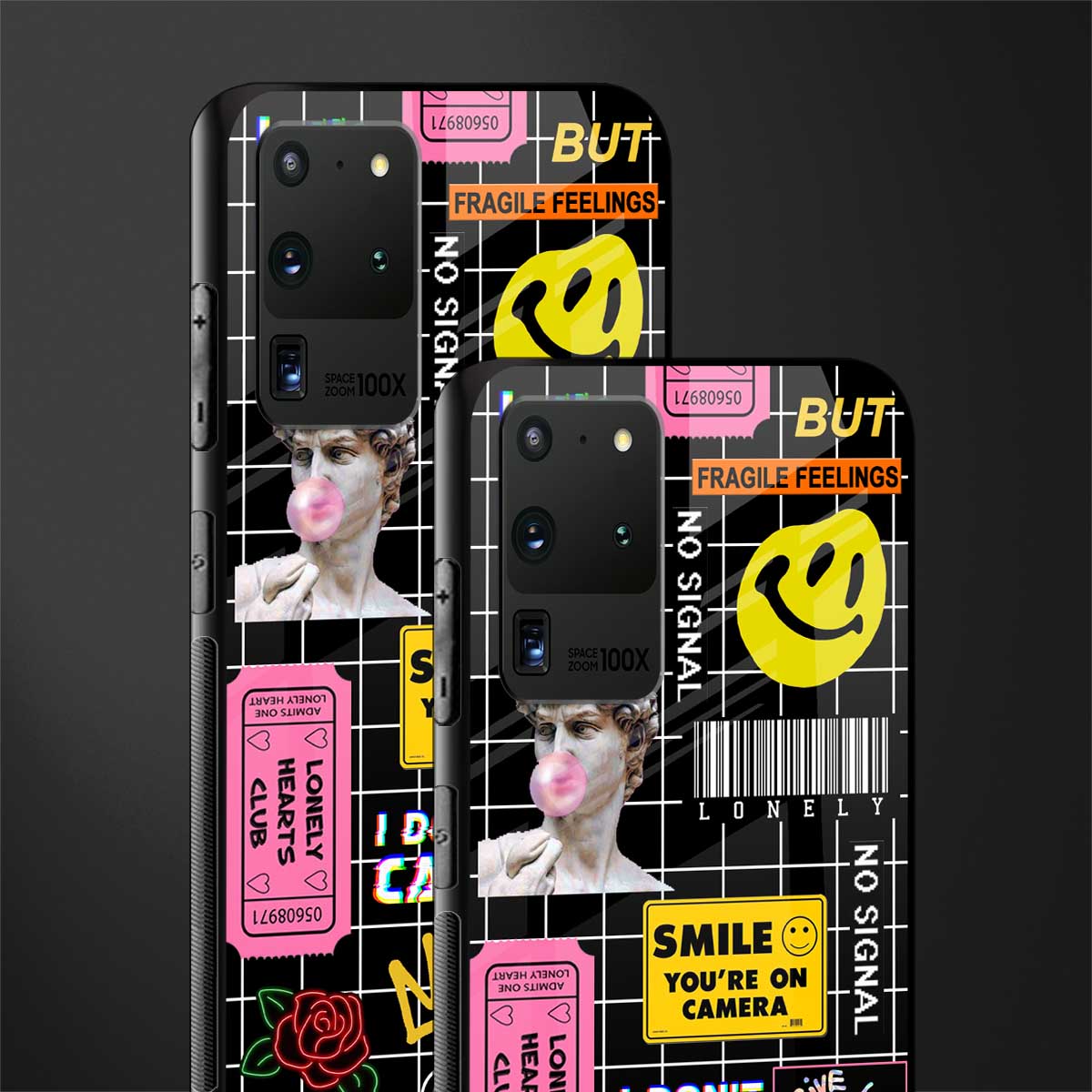 lonely hearts club black glass case for samsung galaxy s20 ultra image-2
