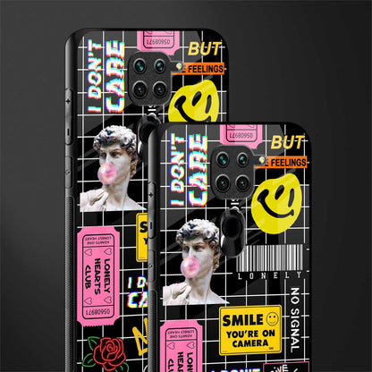lonely hearts club black glass case for redmi note 9 image-2
