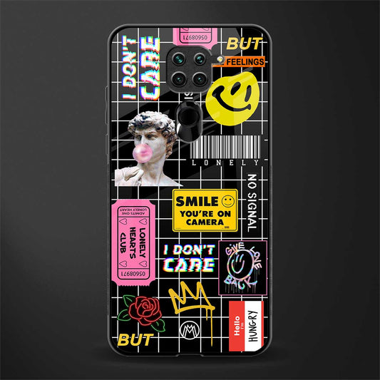 lonely hearts club black glass case for redmi note 9 image