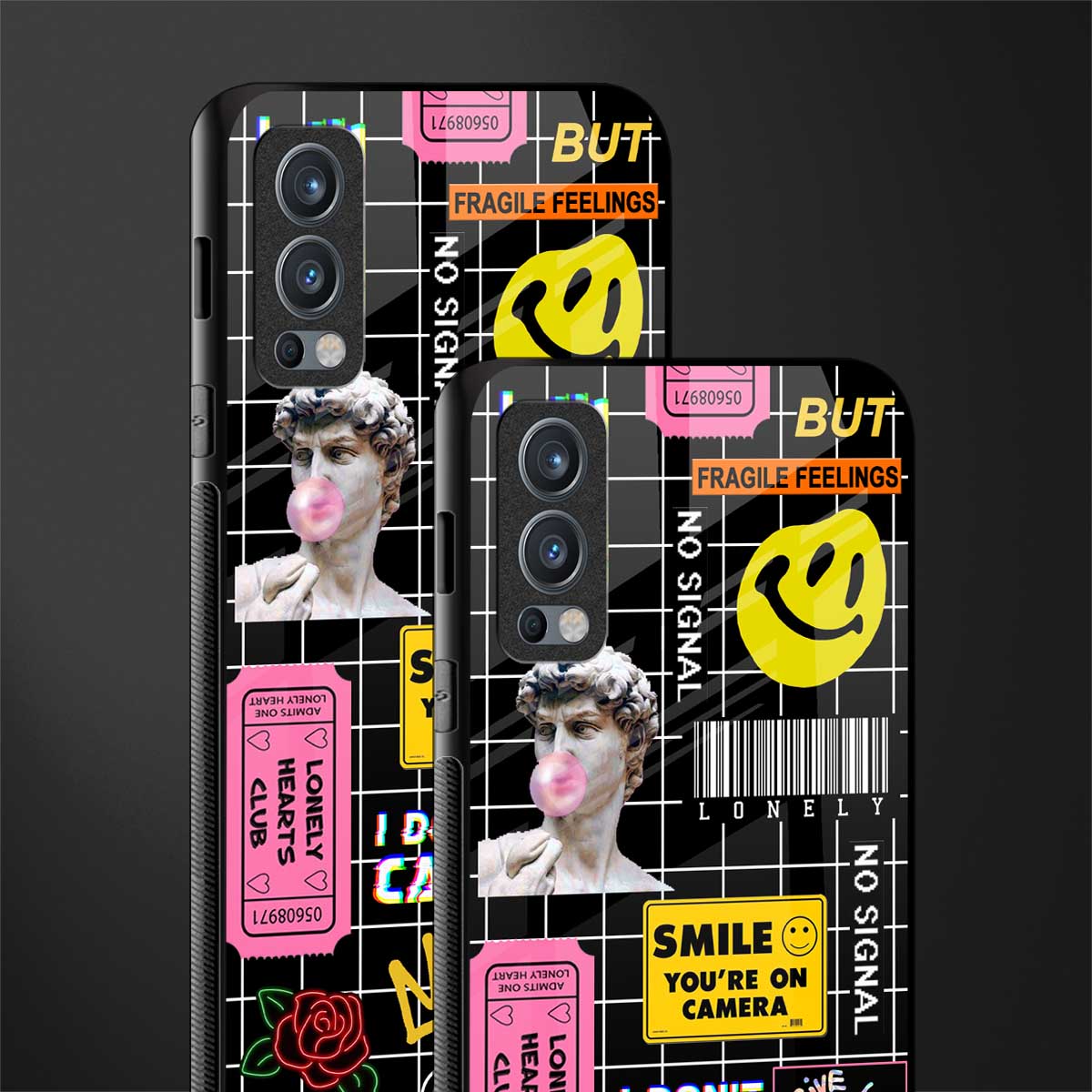 lonely hearts club black glass case for oneplus nord 2 5g image-2