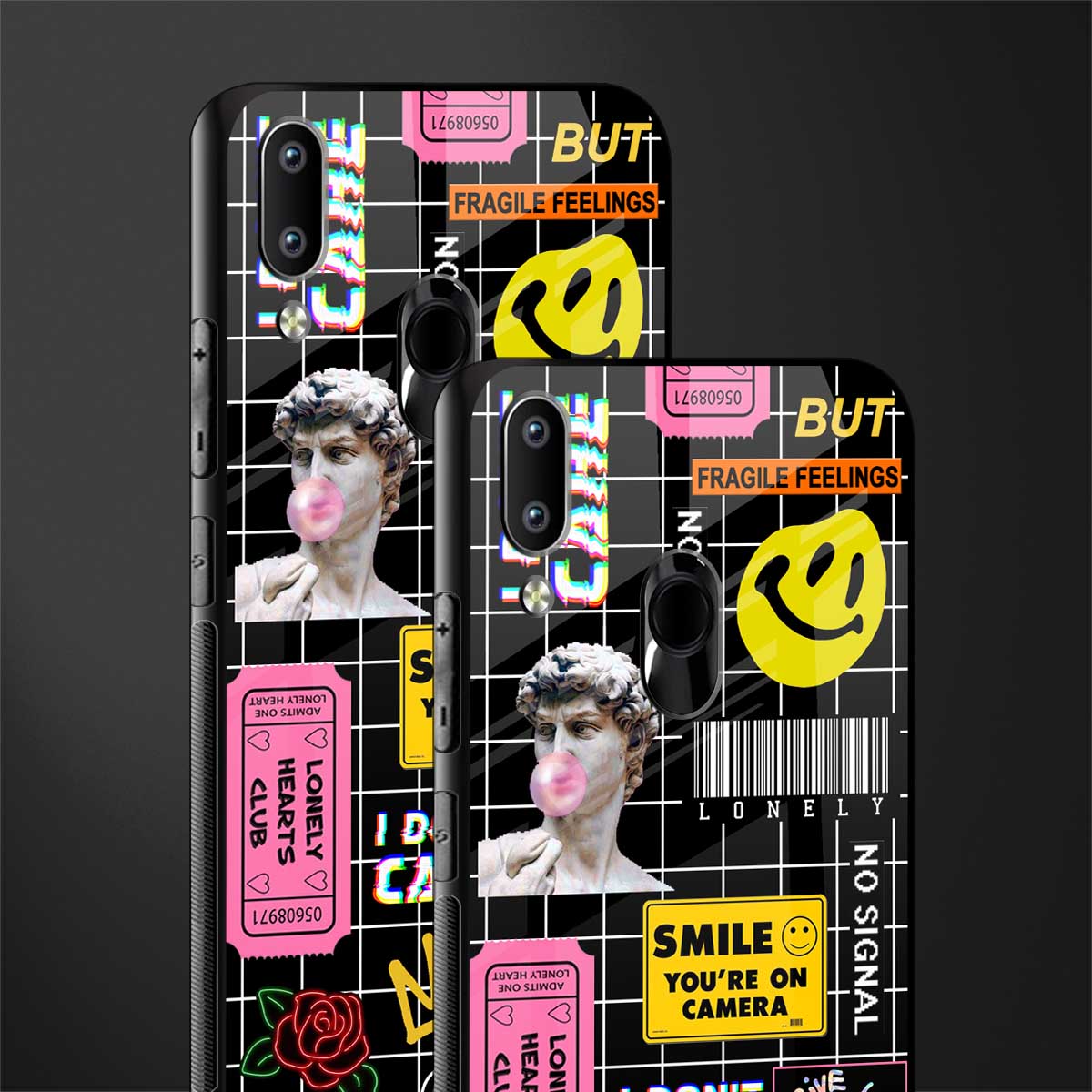 lonely hearts club black glass case for vivo y91 image-2